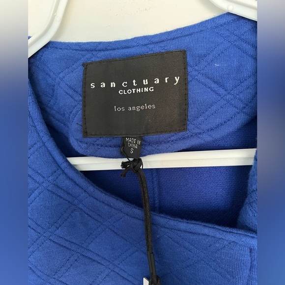 NWT Sanctuary Blue Quilted Moto Vest Asymmetrical Zip Size S - Picture 5 of 8